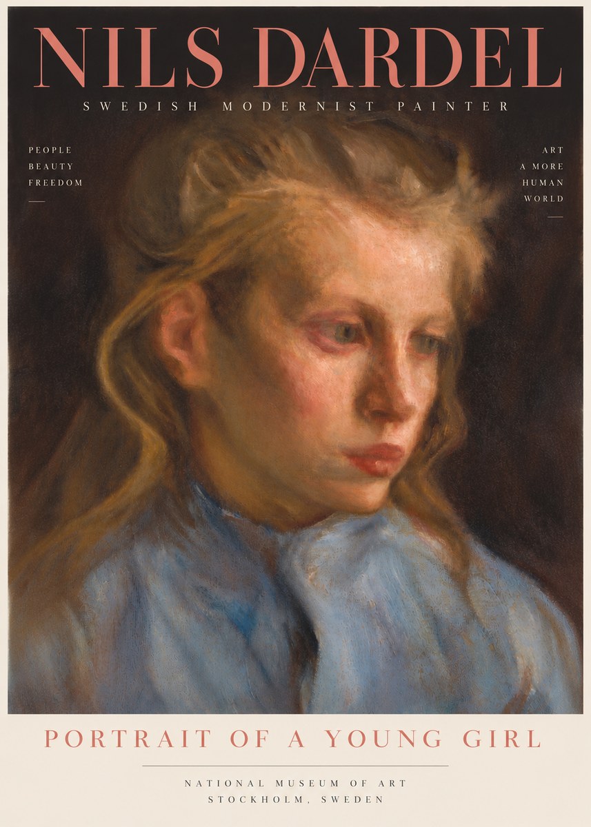 Nils Dardel Portrait of a Young Girl No4 - Plakát