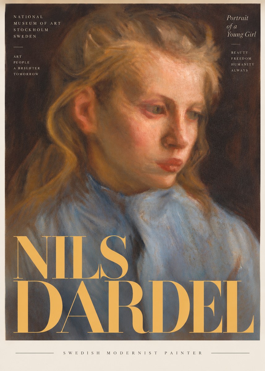 Nils Dardel Portrait of a Young Girl No5 - Plakát