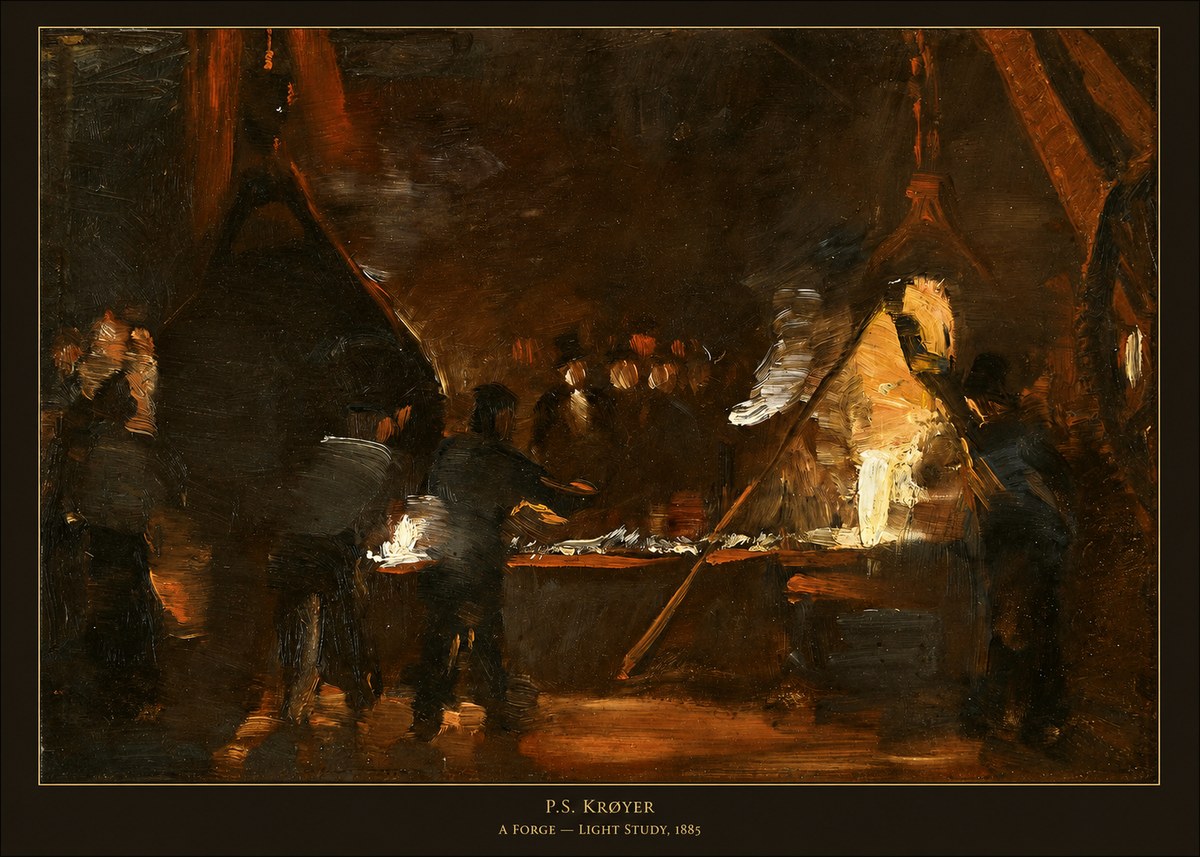 P.S. Krøyer A Forge — Light Study, 1885 No5 - Plakát