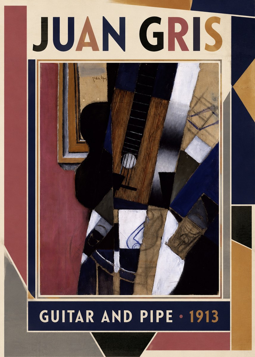 Juan Gris Guitar and Pipe II No1 - Plakát