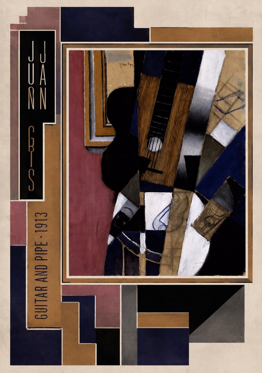 Juan Gris Guitar and Pipe II No2 - Plakát