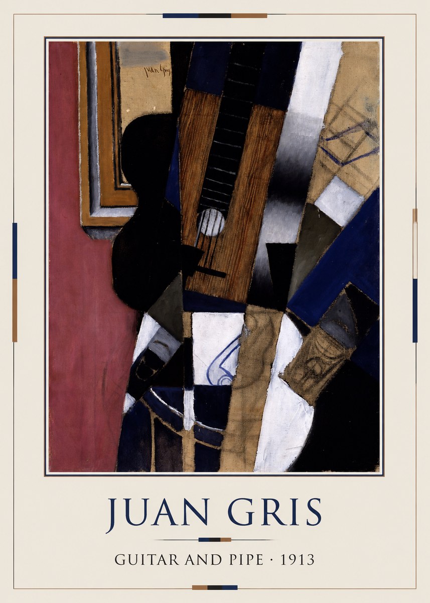 Juan Gris Guitar and Pipe II No3 - Plakát