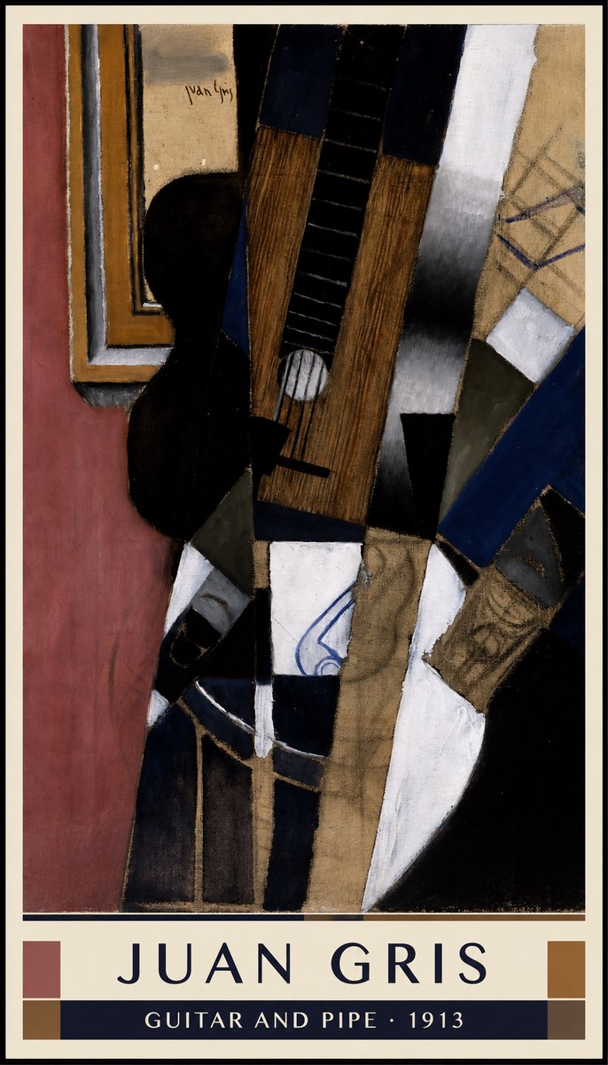 Juan Gris Guitar and Pipe II No6 - Plakát