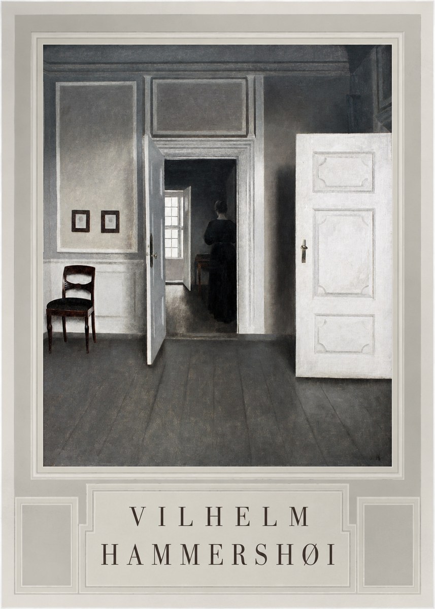 Vilhelm Hammershøi Interior with a Woman Seen from Behind No3 - Plakát