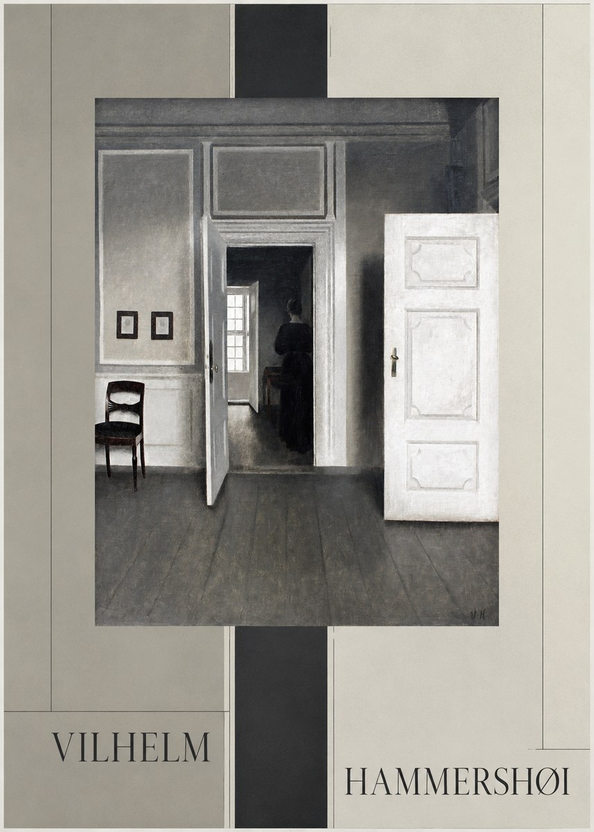 Vilhelm Hammershøi Interior with a Woman Seen from Behind No4 - Plakát