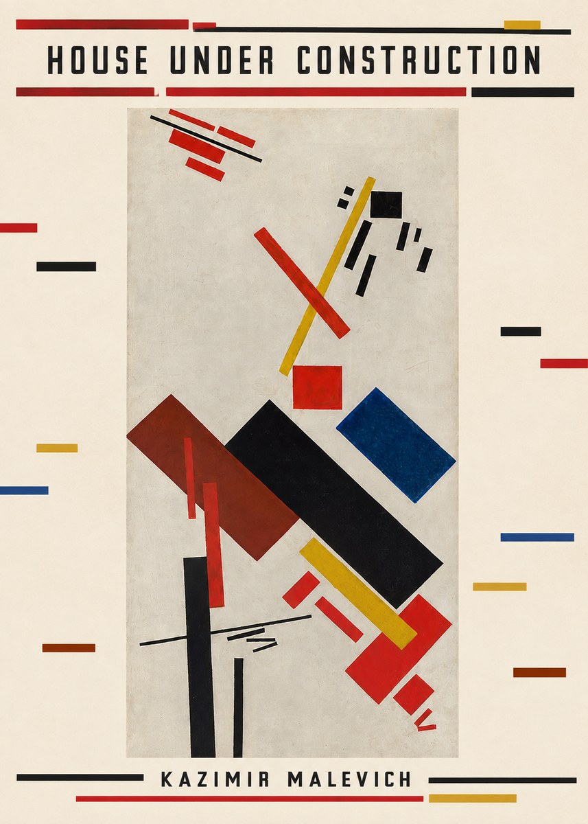 Kazimir Malevich House Under Construction No5 - Plakát