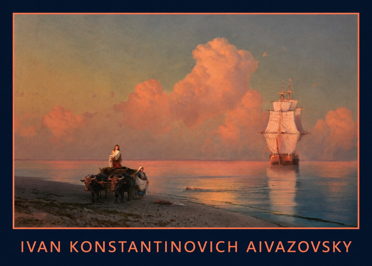 Ivan Konstantinovich Aivazovsky Sunset at Sea No1 - Plakát