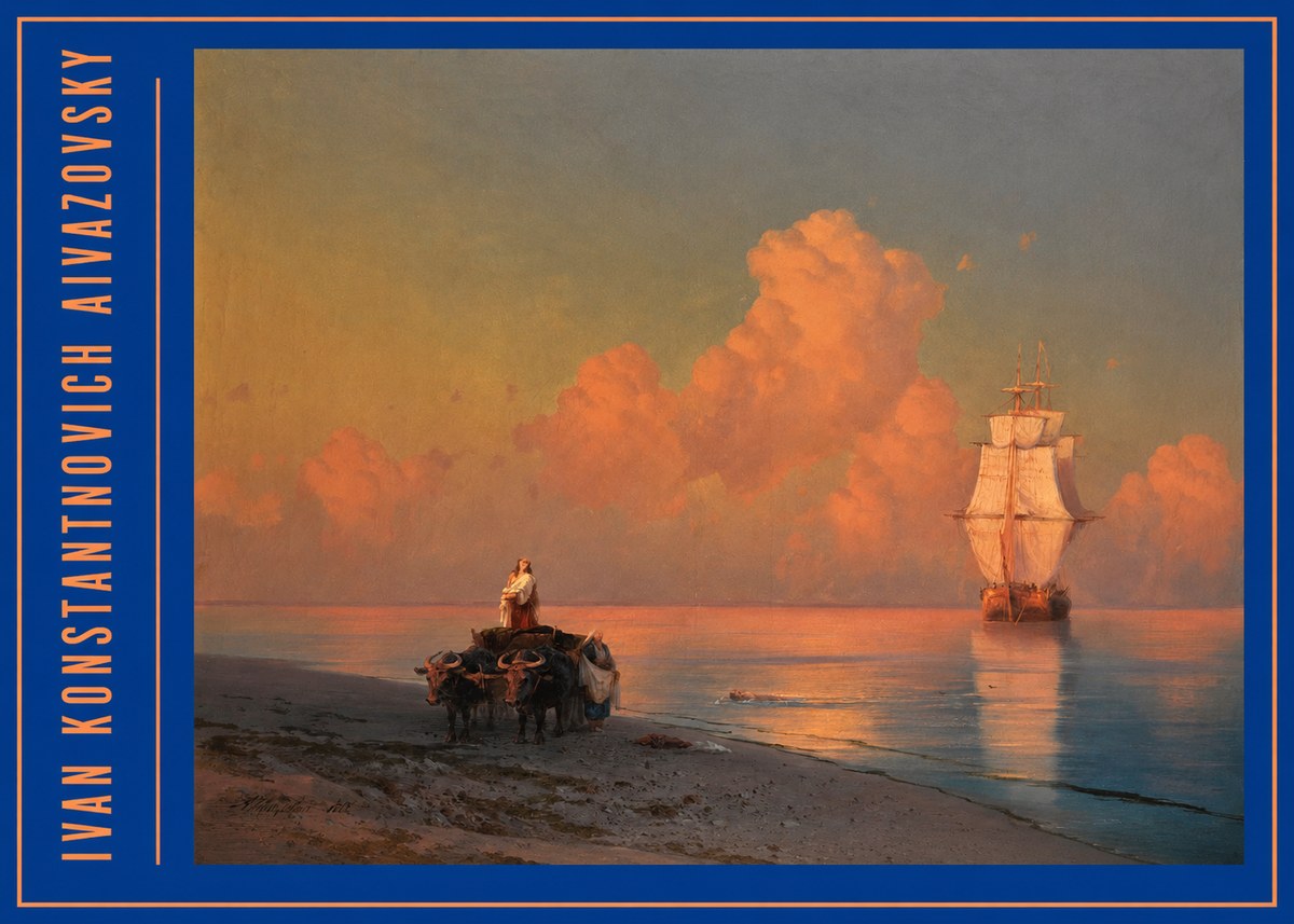 Ivan Konstantinovich Aivazovsky Sunset at Sea No3 - Plakát
