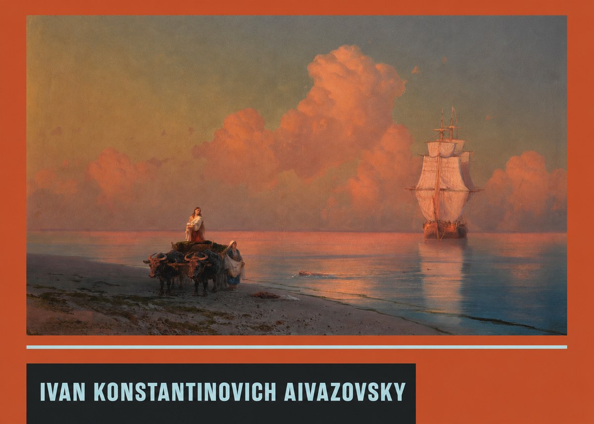 Ivan Konstantinovich Aivazovsky Sunset at Sea No4 - Plakát