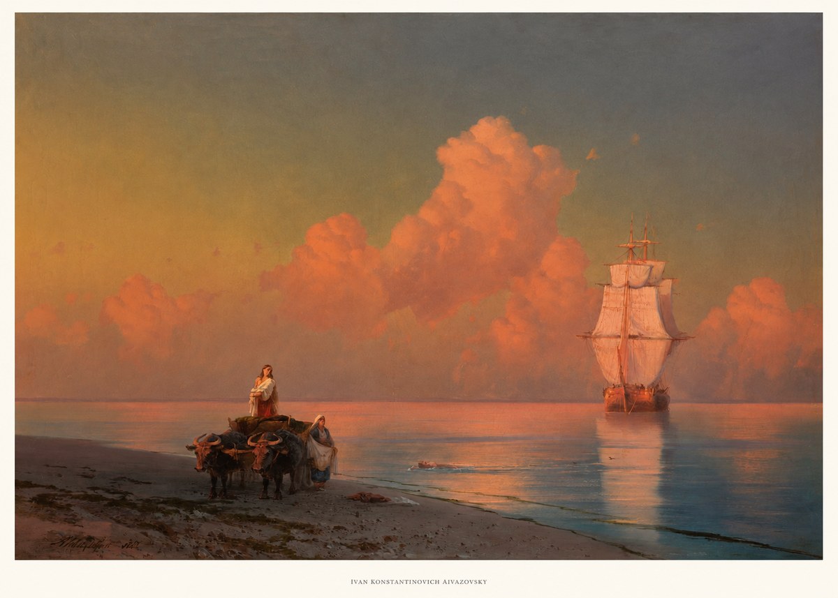 Ivan Konstantinovich Aivazovsky Sunset at Sea No5 - Plakát
