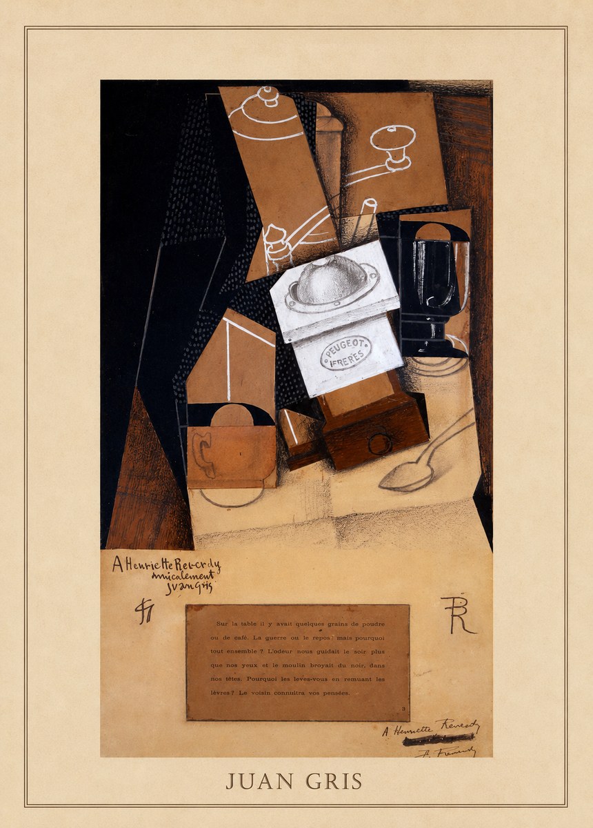Juan Gris Still Life with Coffee Grinder II No4 - Plakát