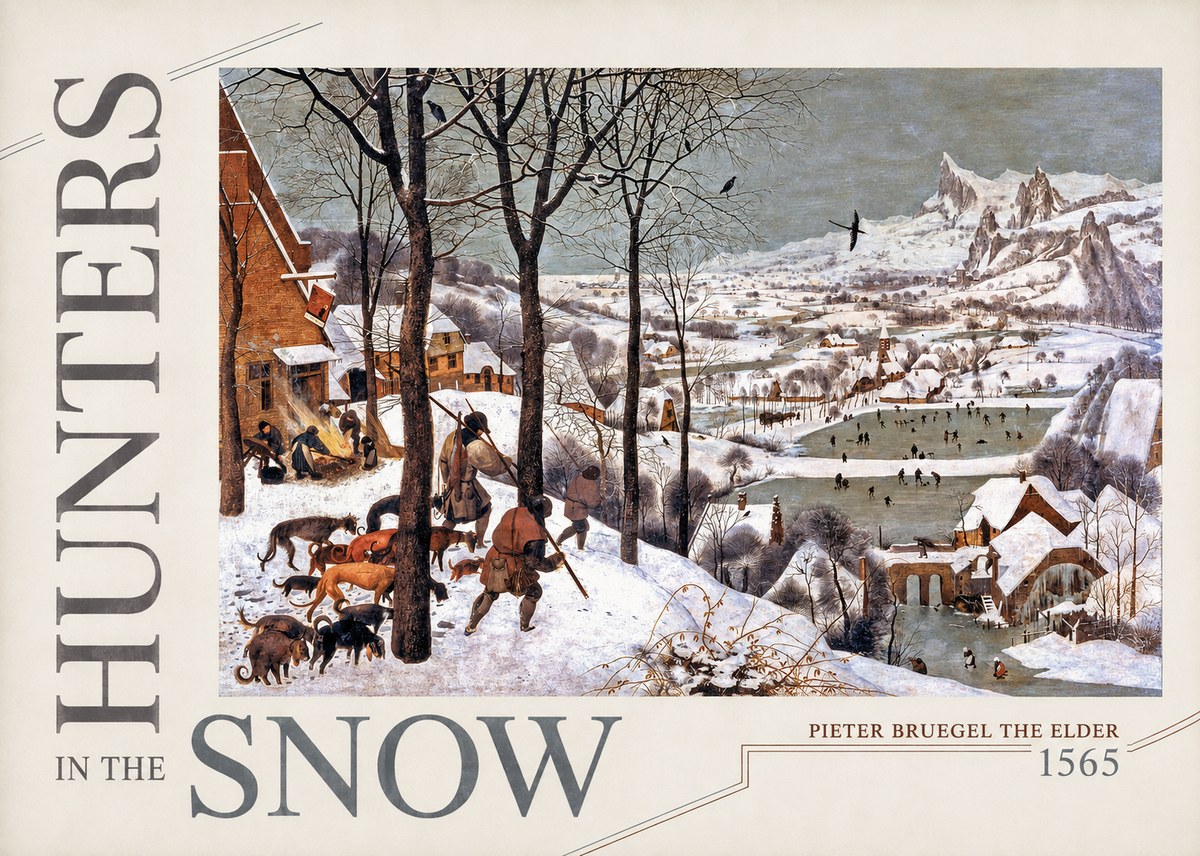 Pieter Bruegel Hunters in the Snow No5 - Plakát