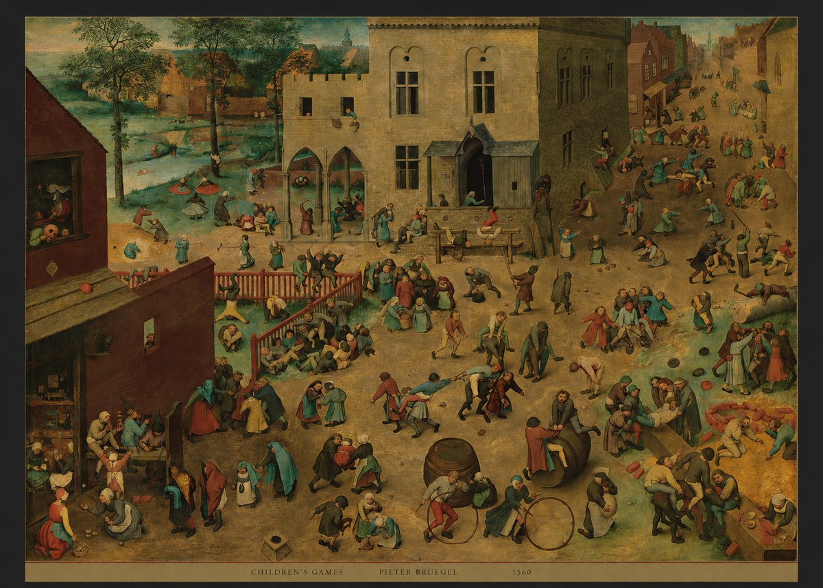 Pieter Bruegel Children's Games IV No6 - Plakát