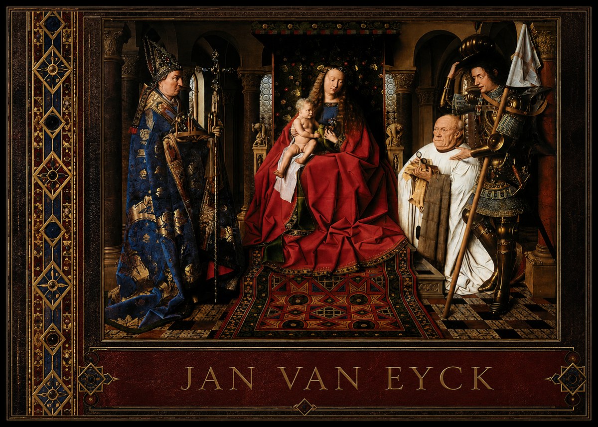 Jan van Eyck The Virgin and Child with Canon Van Der Paele No2 - Plakát