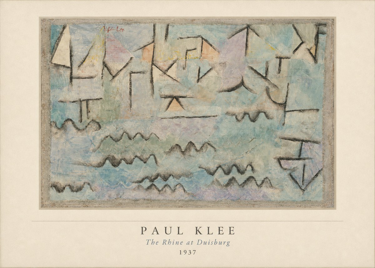 Paul Klee The Rhine at Duisburg No5 - Plakát