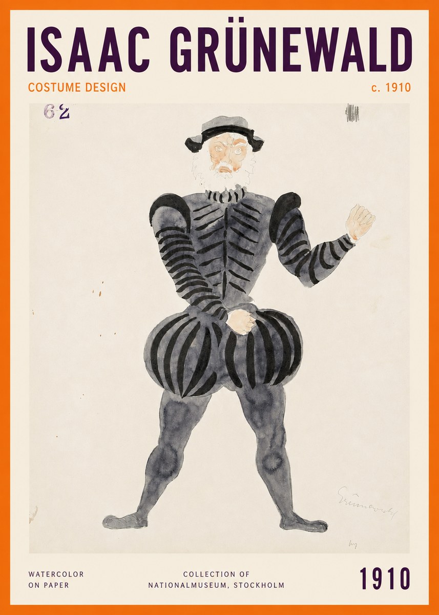 Isaac Grünewald Costume Design C. 1910 No2 - Plakát