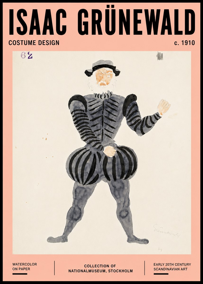 Isaac Grünewald Costume Design C. 1910 No5 - Plakát
