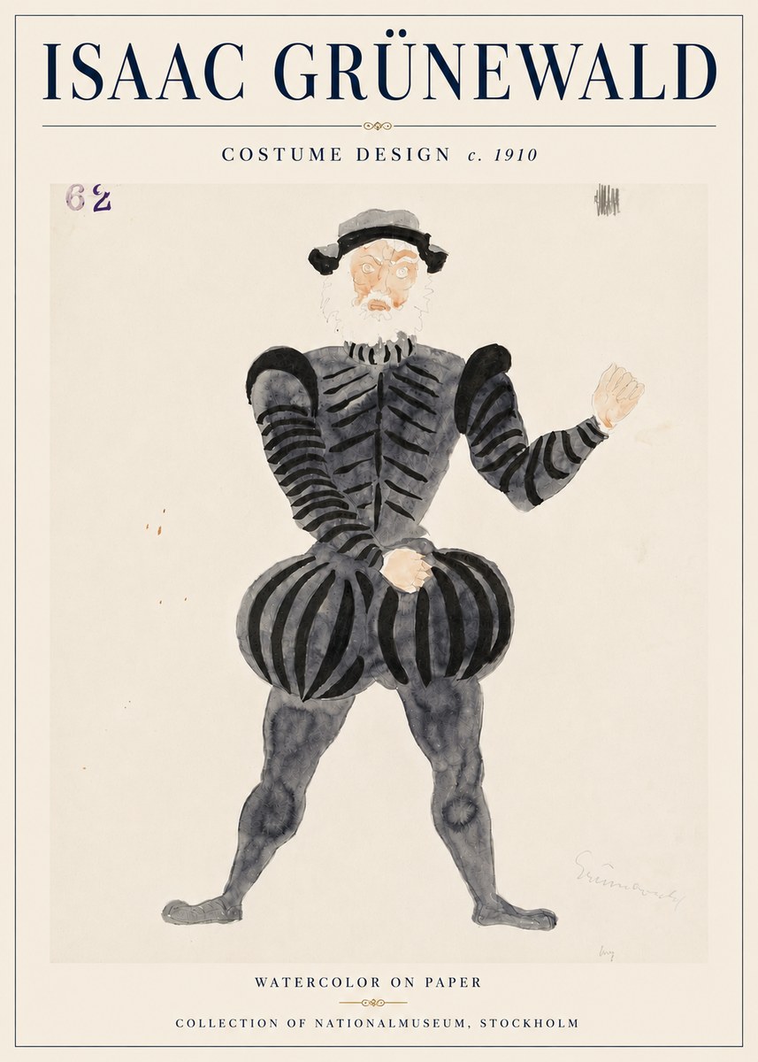 Isaac Grünewald Costume Design C. 1910 No6 - Plakát