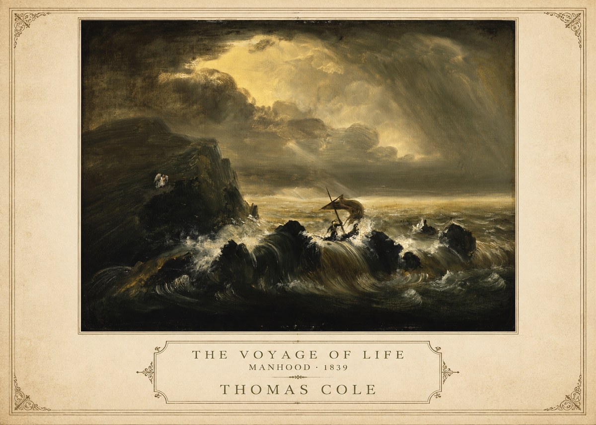 Thomas Cole The Voyage of Life: Manhood IV No3 - Plakát