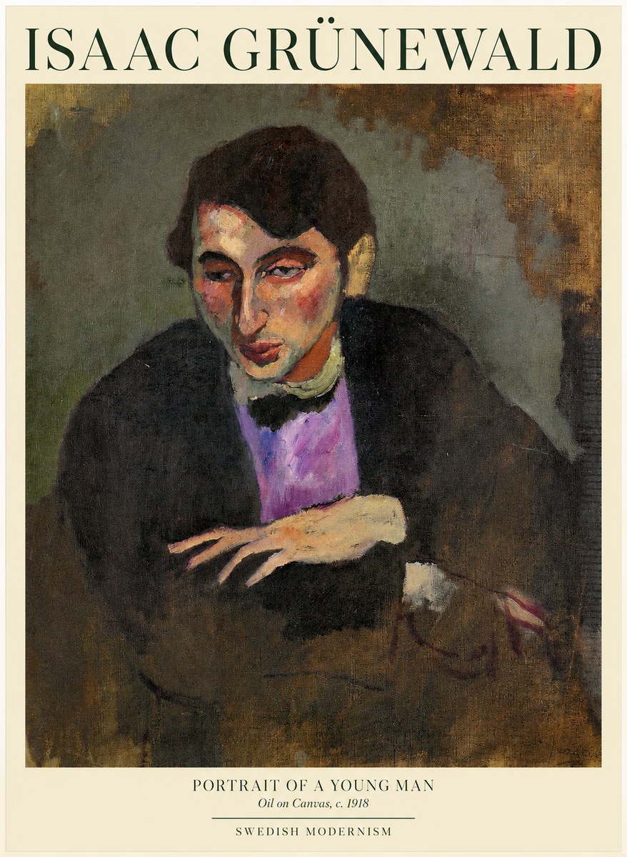 Isaac Grünewald Portrait of a Young Man No1 - Plakát