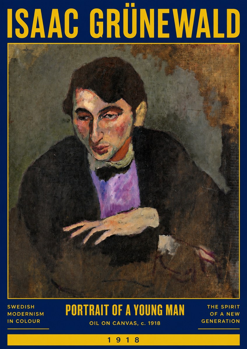 Isaac Grünewald Portrait of a Young Man No3 - Plakát