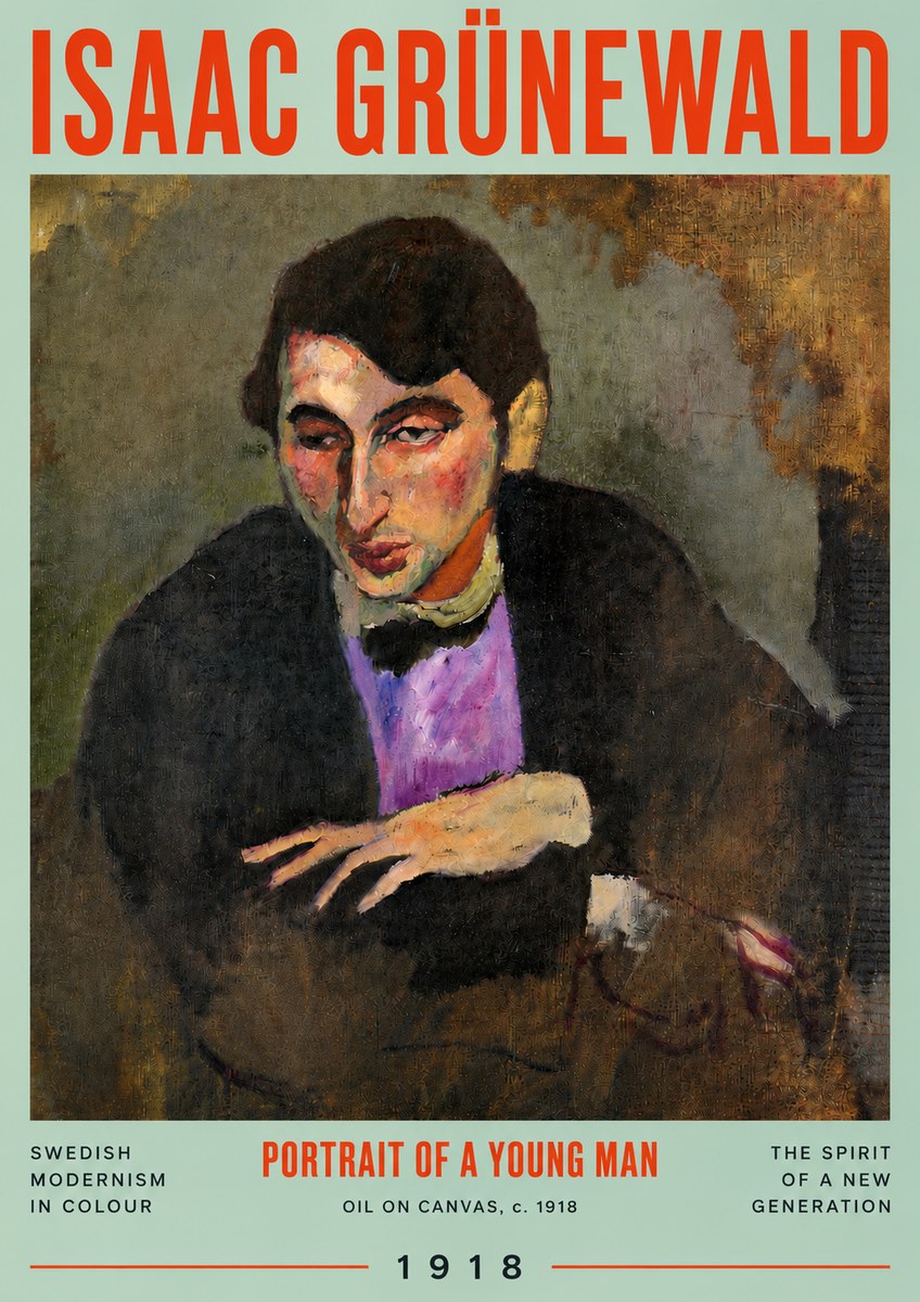 Isaac Grünewald Portrait of a Young Man No4 - Plakát