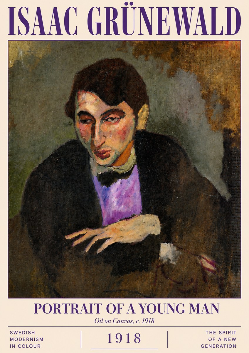 Isaac Grünewald Portrait of a Young Man No5 - Plakát