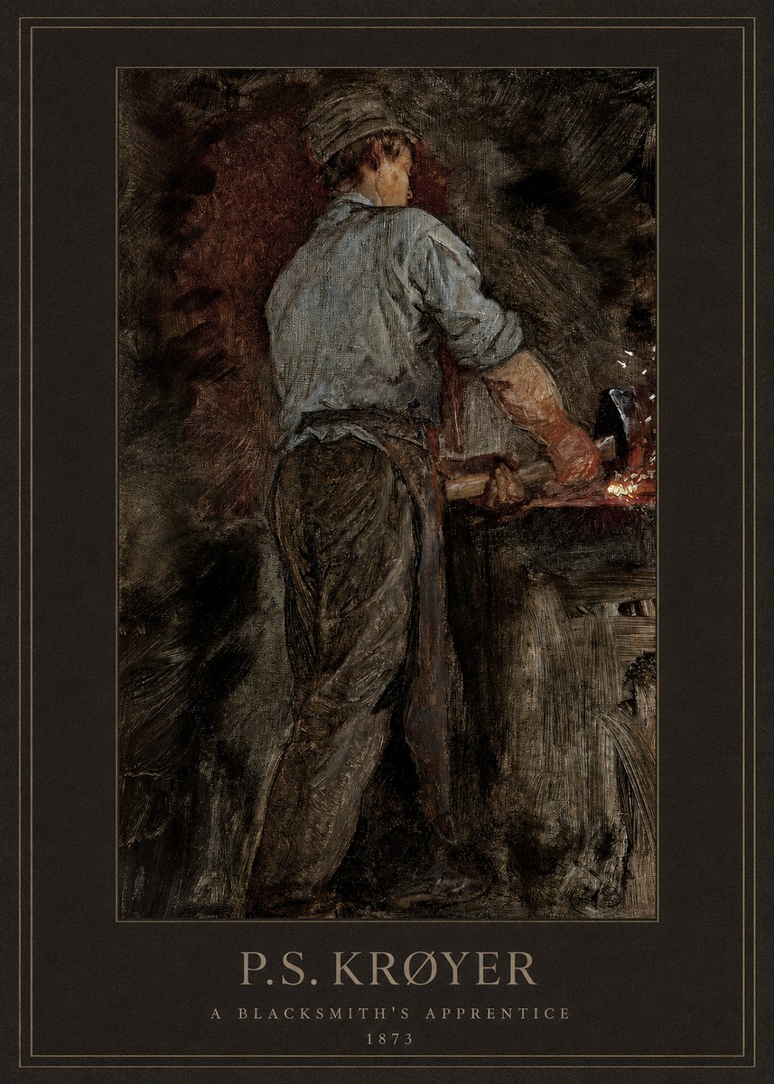 P.S. Krøyer A Blacksmith's Apprentice No3 - Plakát