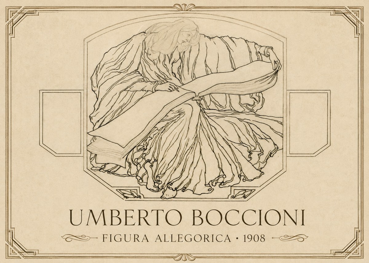 Umberto Boccioni Figura Allegorica No1 - Plakát