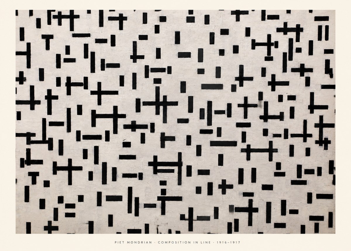 Piet Mondrian Composition in Line No5 - Plakát