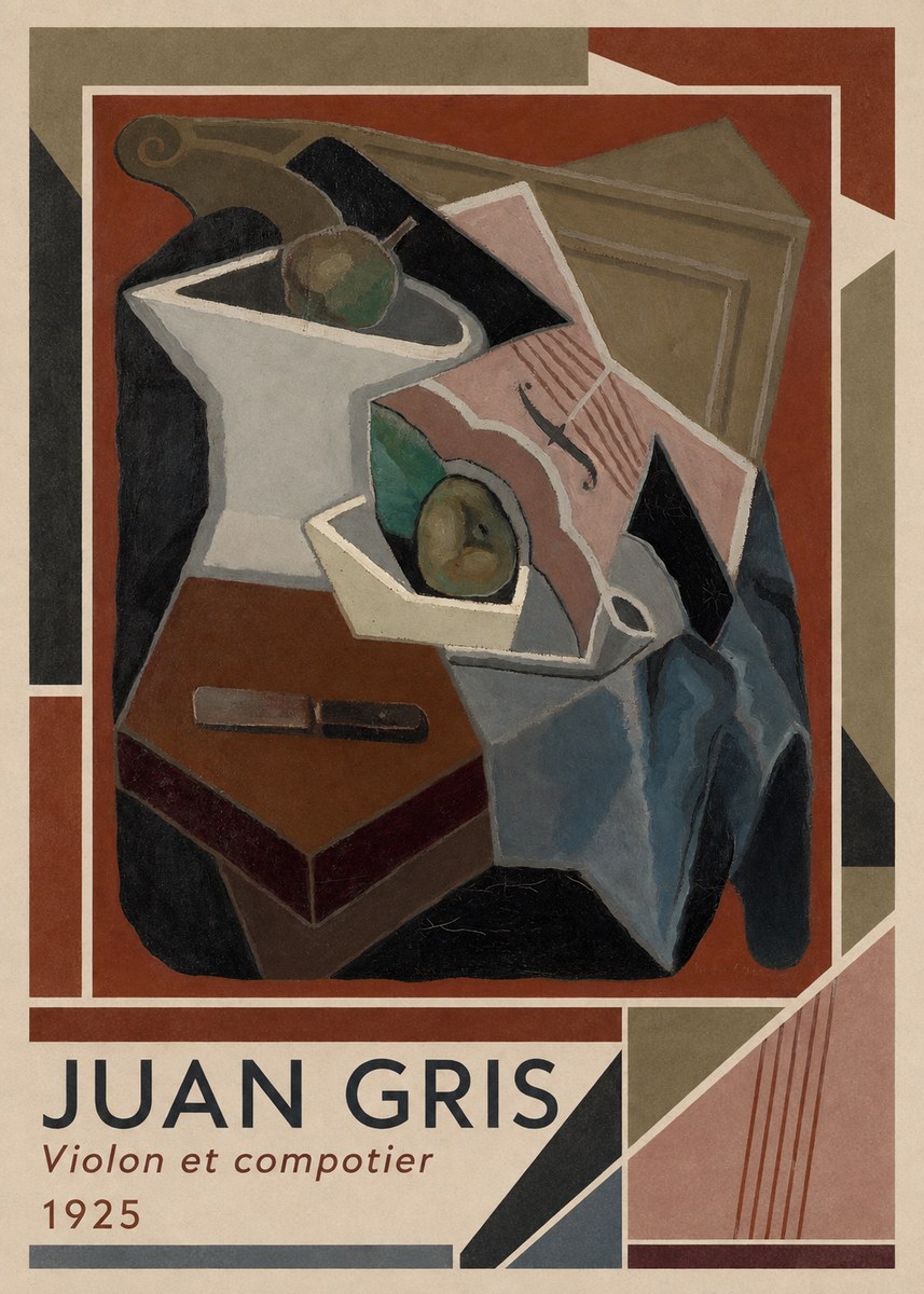 Juan Gris Violon Et Compotier No1 - Plakát