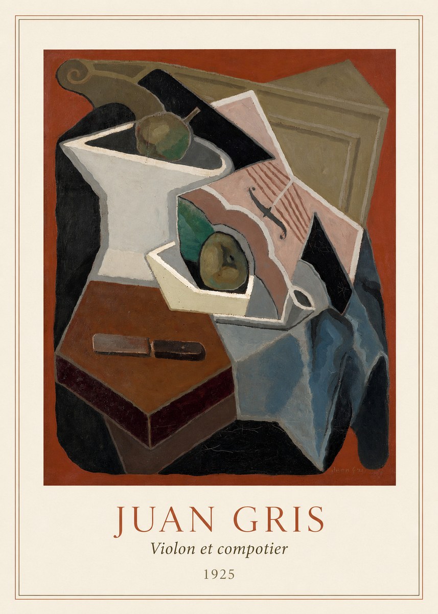 Juan Gris Violon Et Compotier No3 - Plakát
