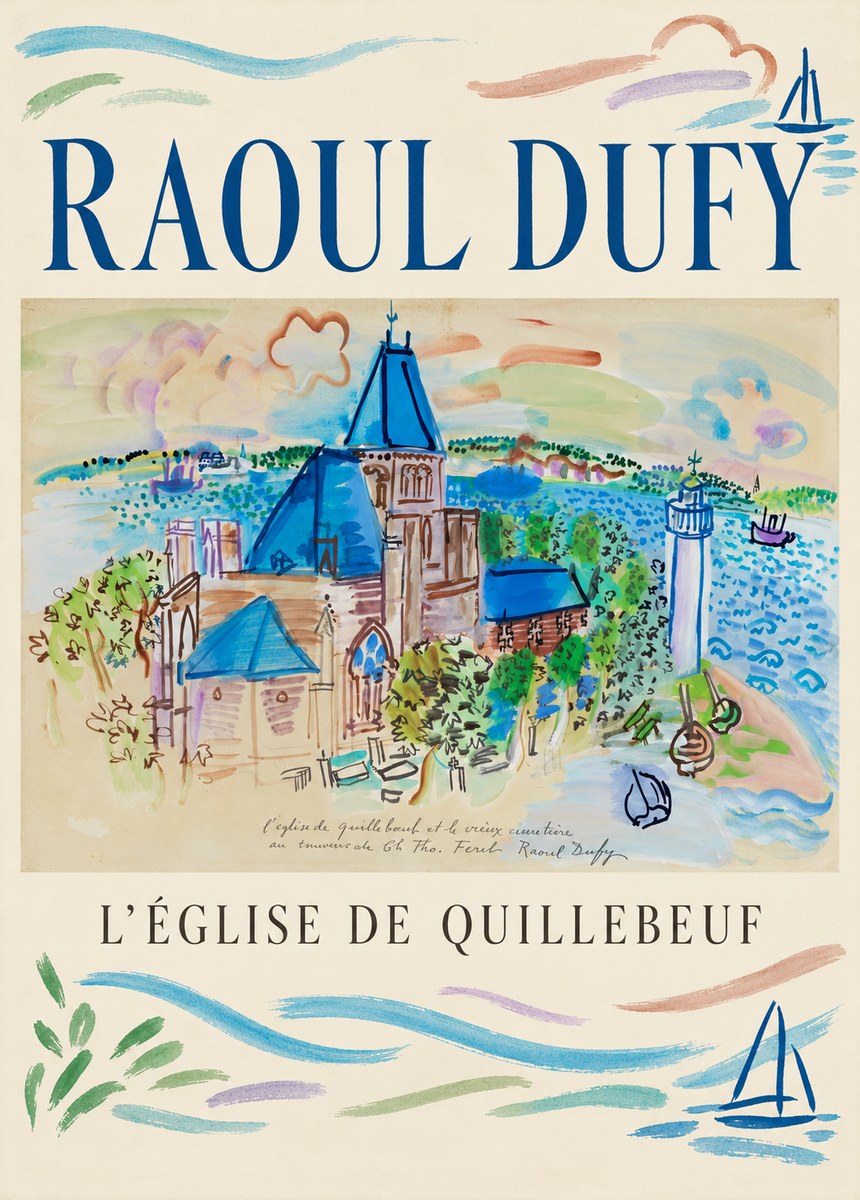 Raoul Dufy L'église De Quillebeuf No1 - Plakát