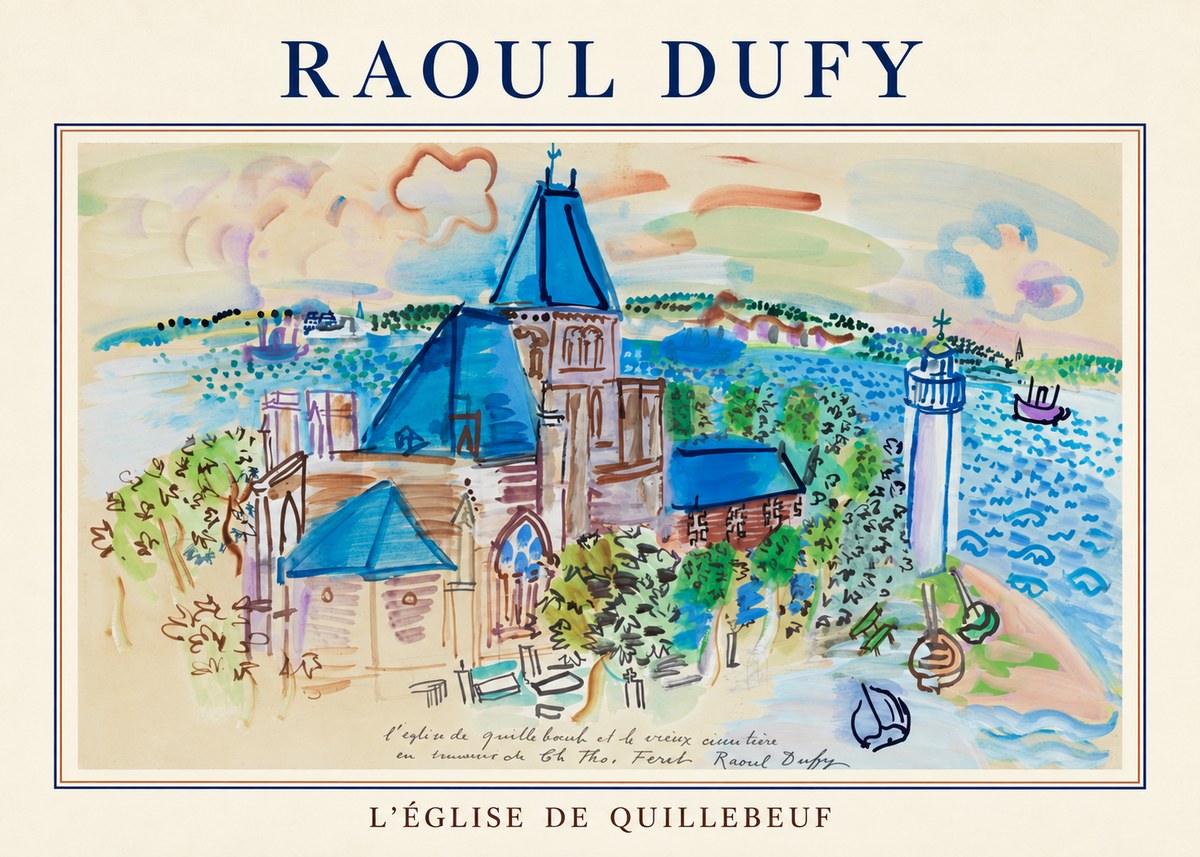 Raoul Dufy L'église De Quillebeuf No4 - Plakát