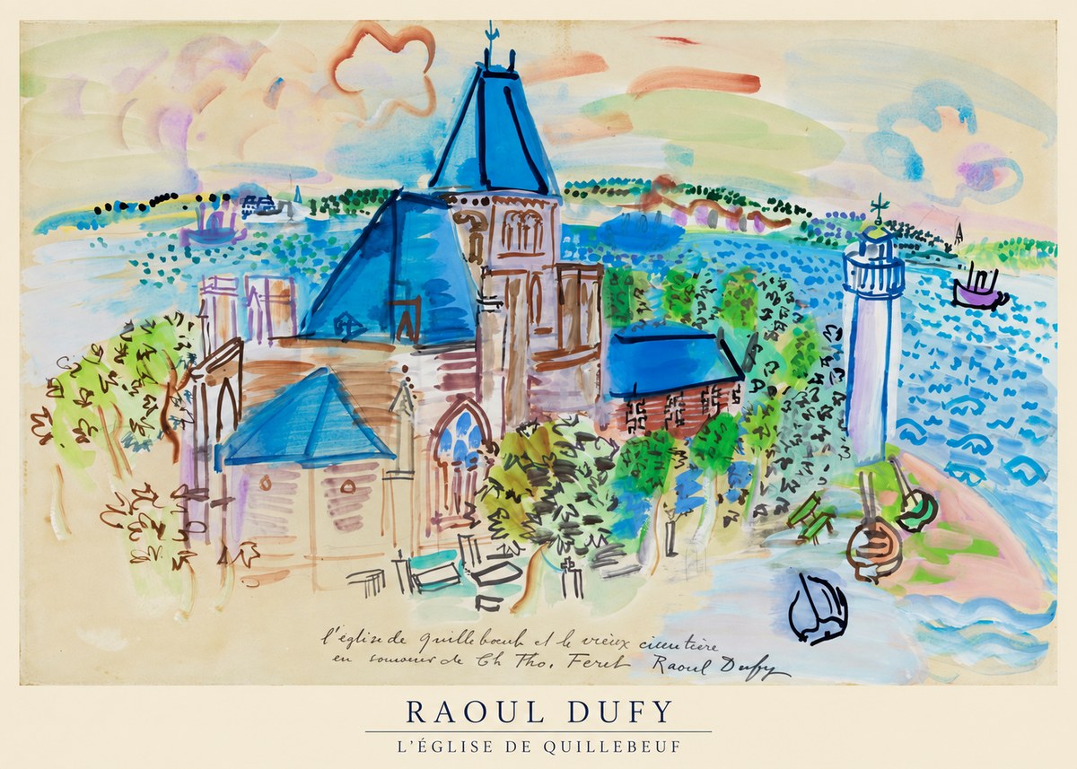 Raoul Dufy L'église De Quillebeuf No5 - Plakát