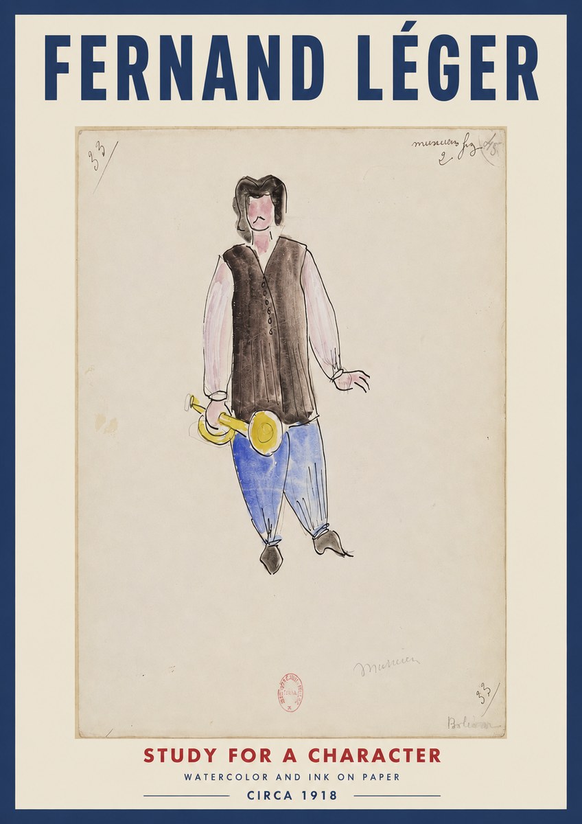 Fernand Léger Study for a Character I No2 - Plakát