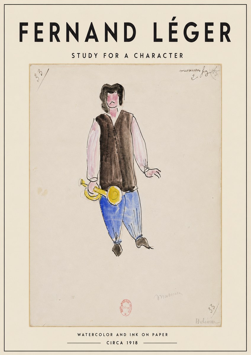 Fernand Léger Study for a Character I No4 - Plakát