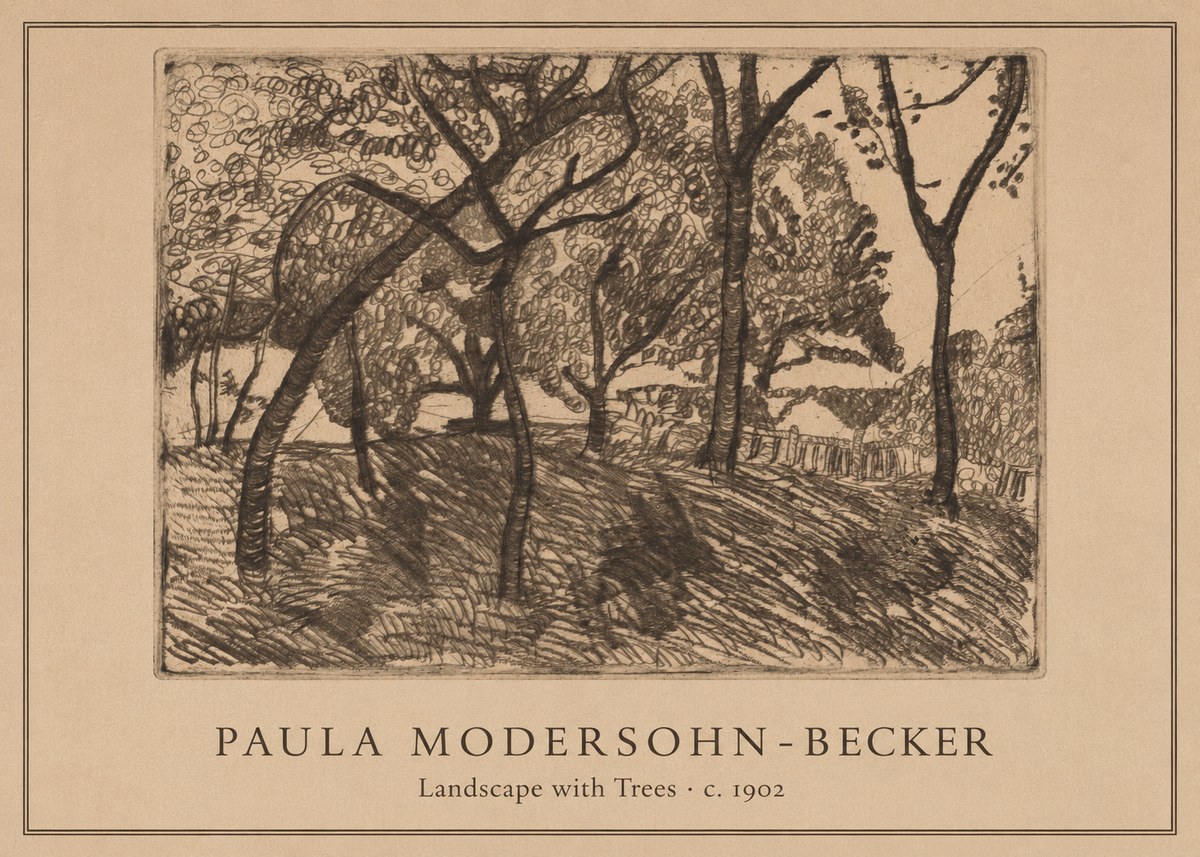 Paula Modersohn-Becker Landscape with Trees No1 - Plakát