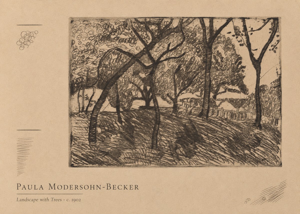 Paula Modersohn-Becker Landscape with Trees No4 - Plakát