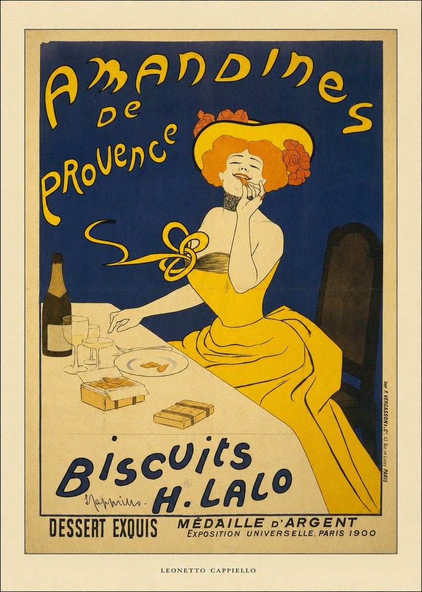 Leonetto Cappiello Amandines De Provence Biscuits H. Lalo III No6 - Plakát