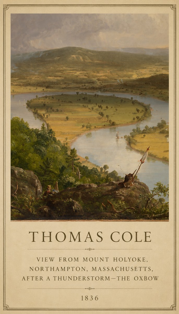 Thomas Cole View from Mount Holyoke, Northampton, Massachusetts, After a Thunderstorm—the Oxbow III No6 - Plakát