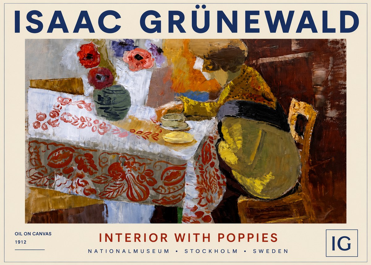Isaac Grünewald Interior with Poppies No4 - Plakát
