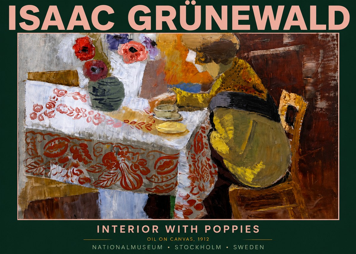 Isaac Grünewald Interior with Poppies No5 - Plakát