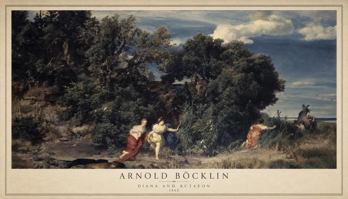 Arnold Böcklin Dianas Jagd No3 - Plakát