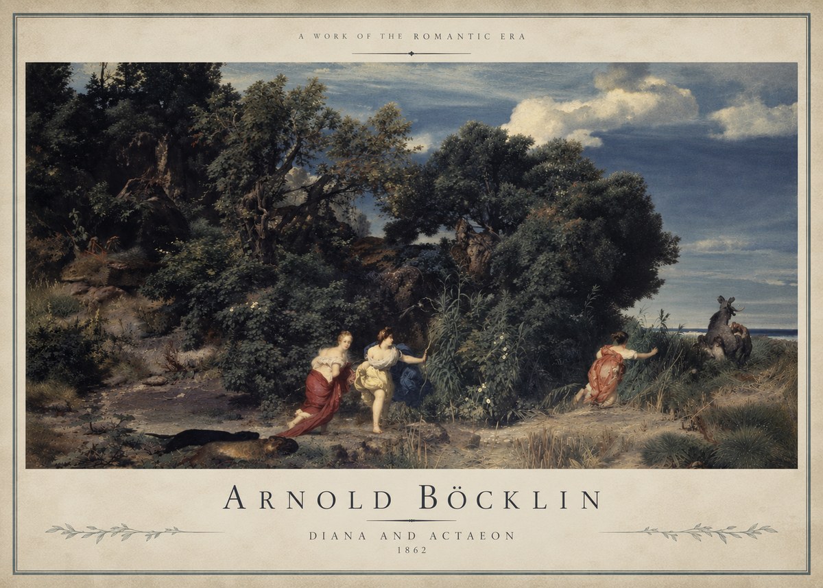Arnold Böcklin Dianas Jagd No5 - Plakát