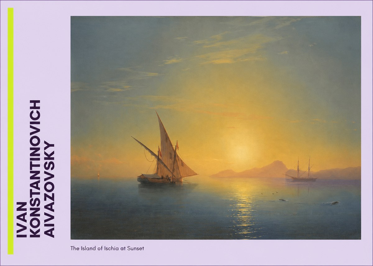 Ivan Konstantinovich Aivazovsky The Island of Ischia at Sunset No3 - Plakát