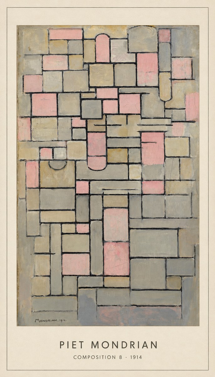 Piet Mondrian Composition 8 No4 - Plakát
