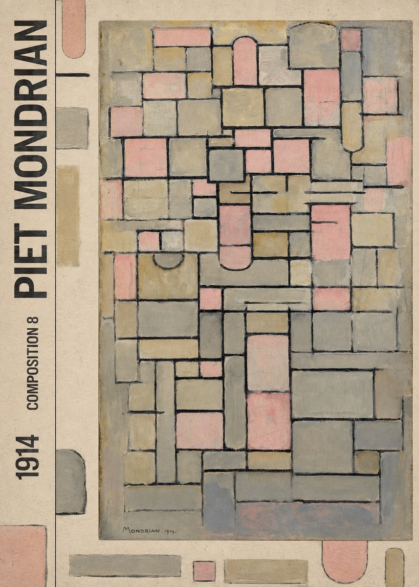 Piet Mondrian Composition 8 No5 - Plakát