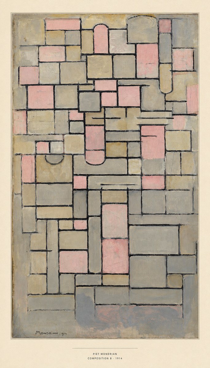 Piet Mondrian Composition 8 No6 - Plakát