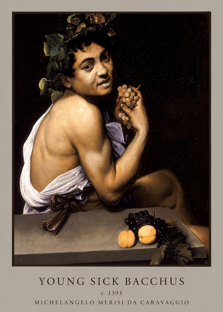 Michelangelo Merisi da Caravaggio Young Sick Bacchus No3 - Plakát